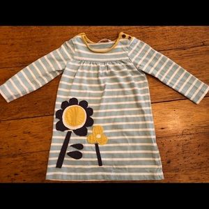 Baby Boden cotton flower appliqué dress